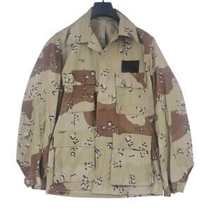 Vintage 80s US Army Desert Battle Dress Uniform BDU Chocolate Chip Camo shirt S